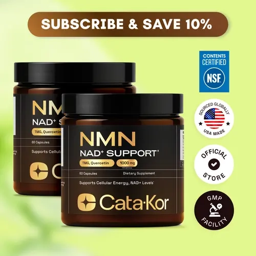 LIVE VERSION Cata-Kor NMN Supplement – 1000 mg | Quercetin | TMG | Resveratrol Complex – Supports Cellular Energy & NAD+ Levels - Vitamin Dietary Supplement Healthcare