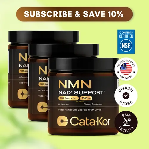 LIVE VERSION Cata-Kor NMN Supplement – 1000 mg | Quercetin | TMG | Resveratrol Complex – Supports Cellular Energy & NAD+ Levels - Vitamin Dietary Supplement Healthcare