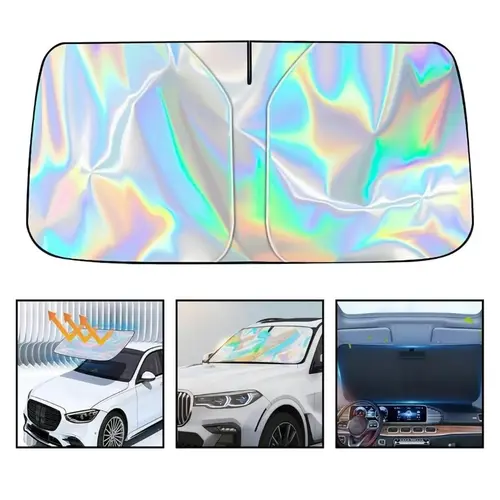 Foldable Anti-UV Car Sun Shade - Easy Fold Heat Shield for Car Front Window, Automotive Exterior Accessories Fit for Sedans/SUVs, Car Sun Shades, Protective