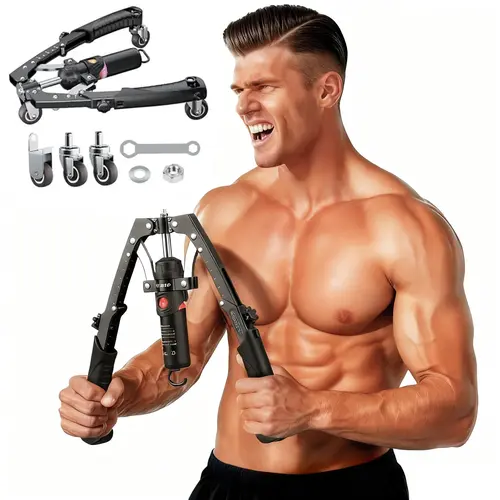 2-in-1 Arm and Chest Twister, Hydraulic Power Chest Press Machine with 15 Adjustable Levels (22-440 lbs) for Home Gym Upper Body & Core Workouts, Portable Fitness Equipment, Chest Press Machines, Chest Workouts