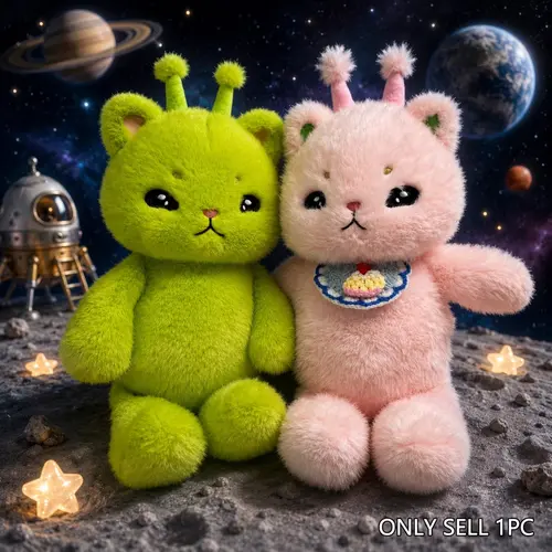 Soft Running Alien Cat Plush Toy, Ideal Gift for Cat Lovers, Perfect for Room Decor, Kids Birthday, Graduation, Wedding, Christmas, Kawaii Stuffed Animals