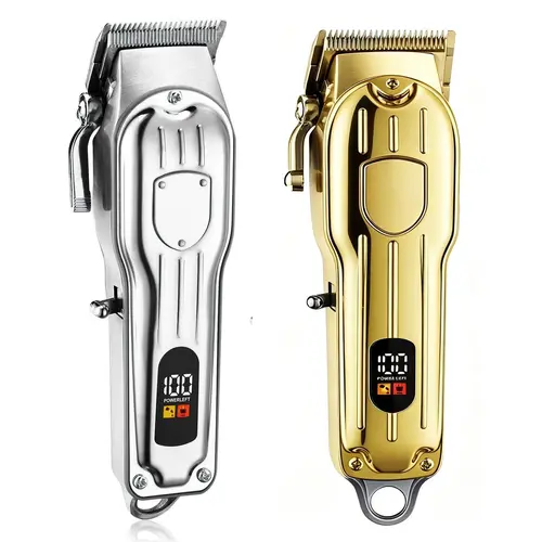 Cordless Hair Clipper with Smart LCD Display – 3H Battery, 0.45–2mm Precision Dial, R-Blade Safe for Skin, High‑Torque Motor – Home Barber Kit for Fades, Bald Head & Carving