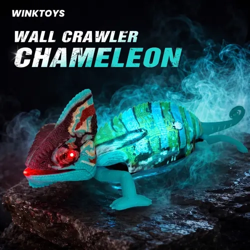Wall Crawler Chameleon, 2026 NEW Winktoys Remote Control Toy, Bio-Inspired Design, LED Glowing Body, 360° Spin, Animal Robot Toy, Fun Indoor Toy, Gift Idea, Party Toy, Cool Gifts, Family Fun, gecko, Electric Lizard Toy
