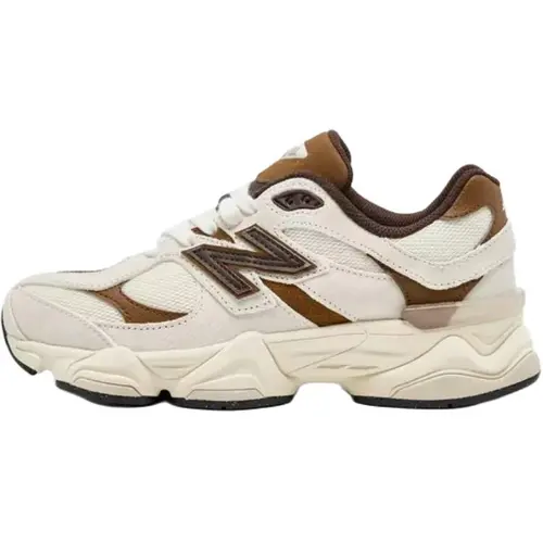 New Balance 9060 'Brown Sugar Latte' Youth Women's Retro Round Toe Lace-Up Solid Sneakers - New Balances 9060s Walking Running Sneakers, Running Athletic Footwear, Sporty Running Shoes, Back to School Shoes