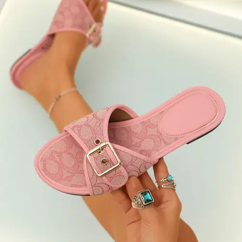 Rhinestone slide sandals with tan trim & flat comfy sole, casual summer sandals versatile for daily commuting and holiday matching all outfits easily, Chic Summer Footwear