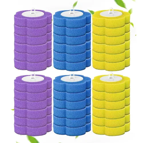 Disposable Toilet Brush Refill Heads, 36pcs Replacement Sets with 3-Layer Multi-Ply Sponge, Bathroom Cleaning Supplies for Household Bathroom Toilet Use
