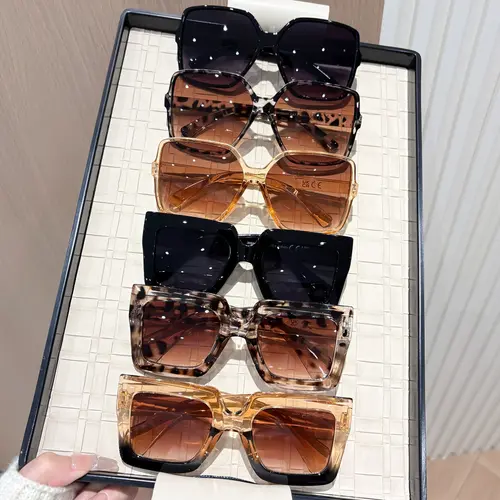 6 Pairs Classic Retro Elegant Women's Casual Leopard Pattern Sunglasses Set, Perfect for Daily Use, Street Photography, Afternoon Tea Parties