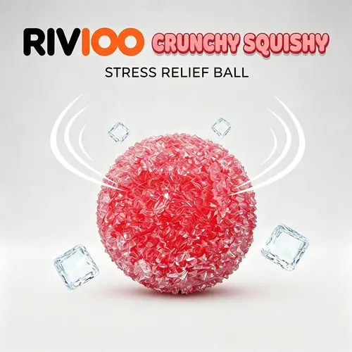 RIVIOO Crystal Ice Cube Squishy Stress Ball, Indoor Leisure Sensory Fidget Squeeze Toy for Desk & Daily Relax