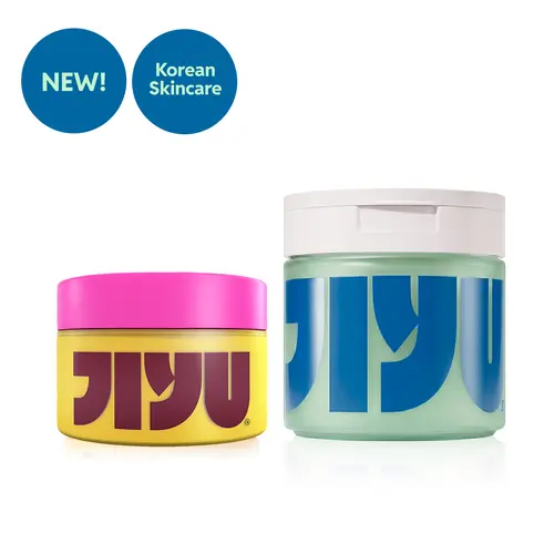 NEW! JIYU Clarify & Restore Duo - Exfoliating Cleansing Polish Pads + NAD+ Anti-Aging Moisturizing Cream for Fine Lines, Dark Spots, Texture & Dryness with AHA BHA PHA Complex, NAD+, Ceramide NP, Hyaluronic Acid & Niacinamide - Korean Skincare Set