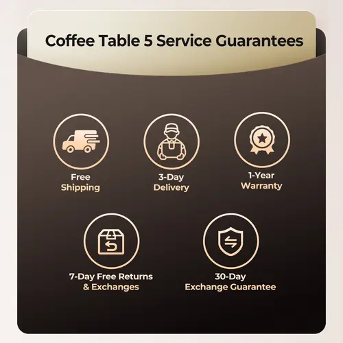 Outdoor Coffee Table with Included Service Guarantees and 30-Day Exchange Guarantee