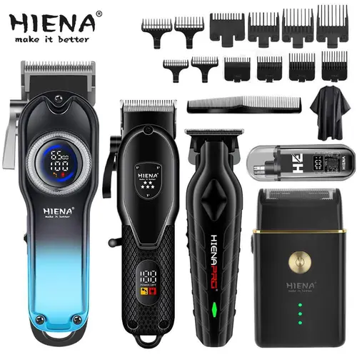 Men's Professional Cordless Barber Hair Trimmer Set - 5-Piece Barber Equipment with ABS Construction, USB Charge, Batteries, Storage Box for Youth Home Haircut Use (Ready-to-Use)