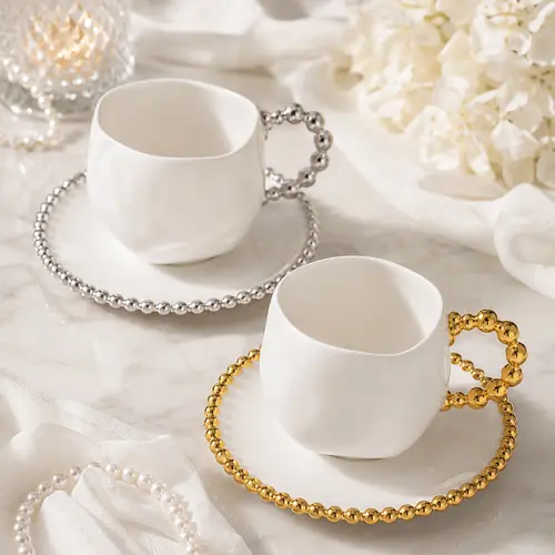 Vintage Pearl Edge Tea Cup & Saucer