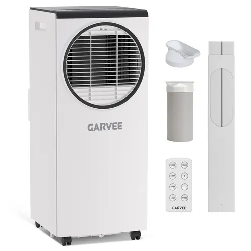 Garvee Efficient Cooling for Small Rooms – 8000 BTU Portable Air Conditioner with Dehumidifier & Fan – Quiet Floor Standing AC with LED Display, Remote, 24H Timer – Easy Install Window Kit – Ideal for Bedroom, Office, Dorm