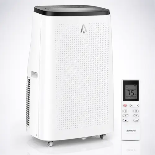 Garvee Powerful 14000 BTU Portable Air Conditioner – 3-in-1 Cooling, Dehumidifier & Fan – Quiet Operation – Cools Rooms Up to 750 Sq.Ft – LED Display – Remote Control – 24H Timer – Window Kit – Energy Efficient Mobile AC for Home & Office