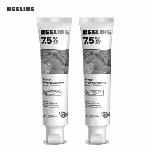 Ceelike 7.5nHAP Toothpaste (2-Pack Pair, 2 Tubes) - Fluoride-Free, Daily Multi-Protection Oral Care for Adults, Gentle Fresh Mint, Cleansing, Antibacterial, Toothpaste Whitening, 24 Months Shelf Life