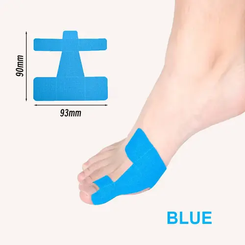 60PCS Unisex Pre-Cut Bunion Corrector Kinesiology Tape - Elastic Wrap, Breathable Sports Tape, Hypoallergenic Latex-Free, Waterproof Adhesive, Effective Toe Support Strips for Hallux Valgus Correction, One Size
