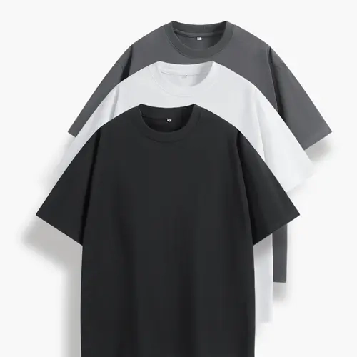 Oversized Plain Crew Neck T-Shirt, Unisex Loose Fit Basic Short Sleeve Tee, Casual Solid Color Minimalist Top For Men Women
