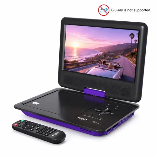 SUNPIN 11.5" Portable DVD Player, TYPE-C Charging, 5-Hour Built-in Rechargeable Battery, 9" LCD Swivel Screen, Support CD/DVD/SD Card/USB, Remote Control, DVD/CD Player for Kids, Cars, Movies Night
