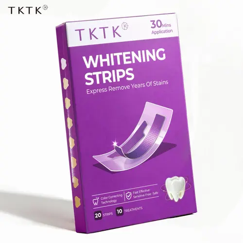 TKTK TK Purple Teeth Brightening Strips, Gentle Color Correcting Formula, Peroxide-Free for Sensitive Teeth, 30-Minute Enamel-Safe Treatment - 10 Treatments (20 Strips), Teethwhiteningstrips, Teeth Whitener, Beauty Products   # pain free whitening