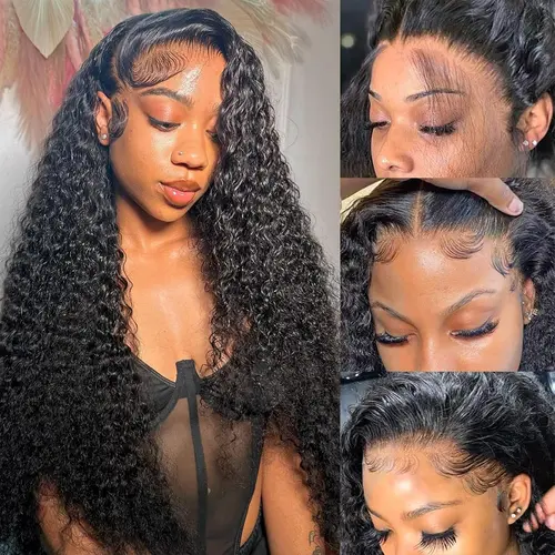 [30 inch $83] Imani 30 Inch Deep Wave Lace Front Wigs Human Hair 13x6 HD Transparent Deep Curly Lace Frontal Wigs 200% Density Wigs Human Hair Pre Plucked with Baby Hair Natural Color