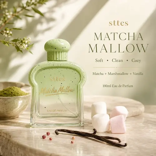 Sttes Matcha Mallow Perfume, Green Tea Matcha Latte Marshmallow Fragra