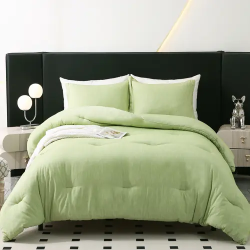 【Back to School】DOWNCOOL Cationic 3 Pieces Comforter Set, 3pcs Bedding Comforter Sets, All Season King Bedding Set, Cationic Dyed Bed Set with 1 Comforter & Pillow Shams, bed in bag, comfy bedding, Cozy Bedding Set, All Seasons, Envelope
