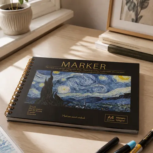 【Gift】A4 Hard Cover Spiral Sketchbook - 1 Count, 60 Sheets Multi-purpose Paper, Artist-friendly Blank Coloring Pad, Office & Home Art Supplies,back to school,back to school shopping,back to school haul,college school supplies