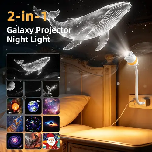 Galaxy Projector 2-In-1 Starry Night Light USB Galaxy Projector Night Light for Bedroom Hallway Ceiling Decoration (1 Lamp + 13 Pieces) Decorative Atmosphere Lamp Decorative Lights Decorative Atmosphere Lighting