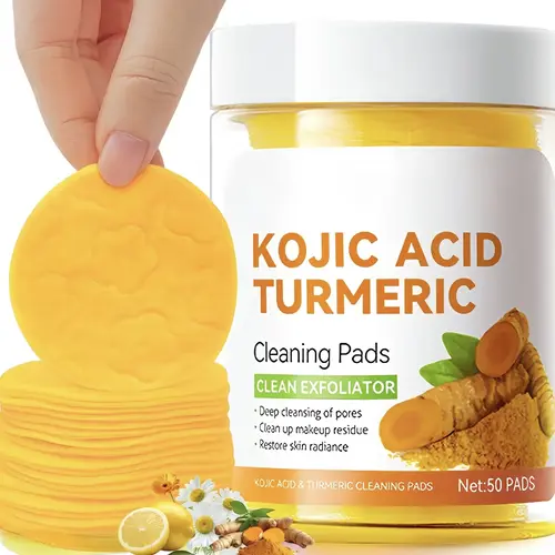 Kojic Acid Turmeric Cleansing Wipe Pads Exfoliate for Acne and Dark Spots