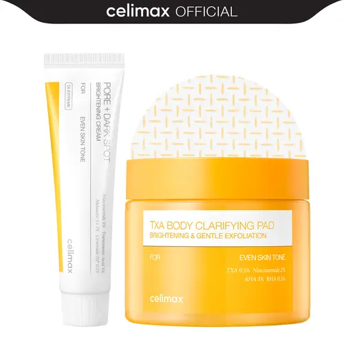 [celimax official] Body Brightening Duo | Pore+Dark Spot Brightening Cream & TXA Body Clarifying Pad