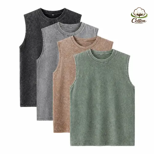 Men's Heavy Cotton Tshirt 4-Pack - Plus-Size Menswear with Stone-Wash Finish, Relaxed Drop-Shoulder Fit, Ideal for Valentine's Day