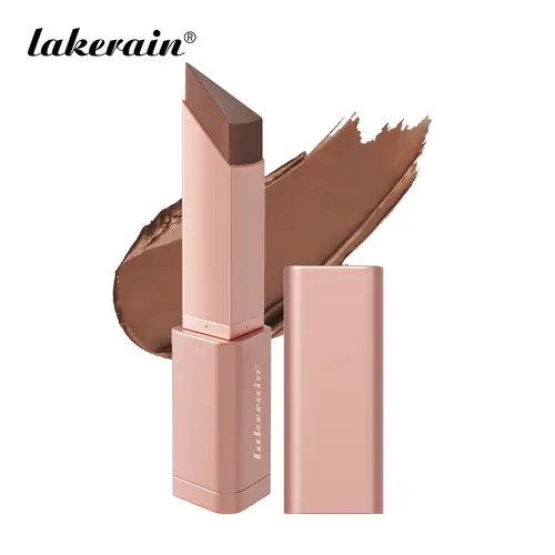 2-in-1 Cream Contour Bronzer Stick for Adults, Glossy Smoothing Conditioning Biodegradable Gliding Formula, Triangle Applicator Tip, Easy Blending for Defined Sculpted Cheeks & Natural Sun-Kissed Glow, Beginner-Friendly