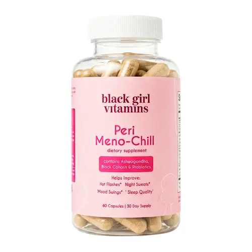 Black Girl Vitamins Peri Meno-Chill Menopause Support Capsules with Black Cohosh, Ashwagandha & Chaste Berry