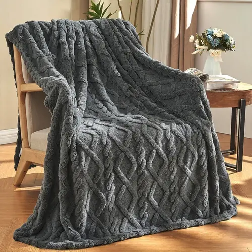 RoseKind Baby-Size Diamond-Patterned Geometric Flat Weave Flannel Fleece Blanket - Cozy, Wrinkle-Resistant, Soft Warm Throws for Babies, Free Gifts