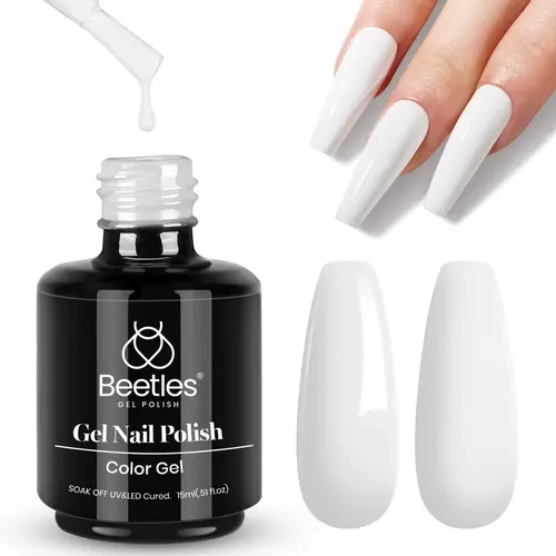 Beetles Classic Gel Nail Polish Bottle - 1PC 15ml UV-Soak-Off UV Cured Varnish, Salon-Quality Glossy Smooth Finish, Durable Cosmetic Nail Art Supplies for DIY Home Manicure