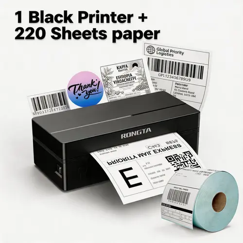 RONGTA Portable Handheld Wireless BT Thermal Shipping Label Maker, 4"x6" Labels Included for eBay Shipping Needs, Compatible with iOS/Android