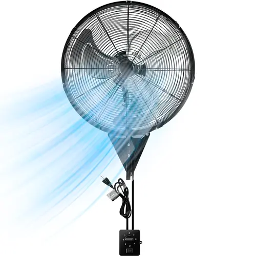 High Velocity Wall Mount Fan 20 Inch 2 Pack – 7500 CFM Heavy Duty Oscillating Fan, 3-Speed Metal Industrial Fan for Patio, Shop & Factory Cooling,dorm essentials,home essentials