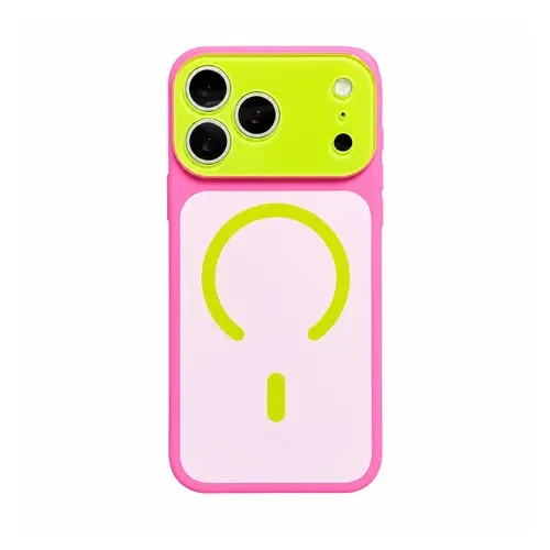 Dopamine Color Block MagSafe iPhone Casing, Shock-Absorbing Bumper, Dustproof Bottom, Dual Lanyard Holes, Wireless Charging Smartphone Case for iPhone 11-18 Pro/Pro Max Handheld Cellphone Devices