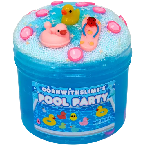 Pool Party 8oz Slime Nano Floam Texture Scented Blue Raspberry Slushie