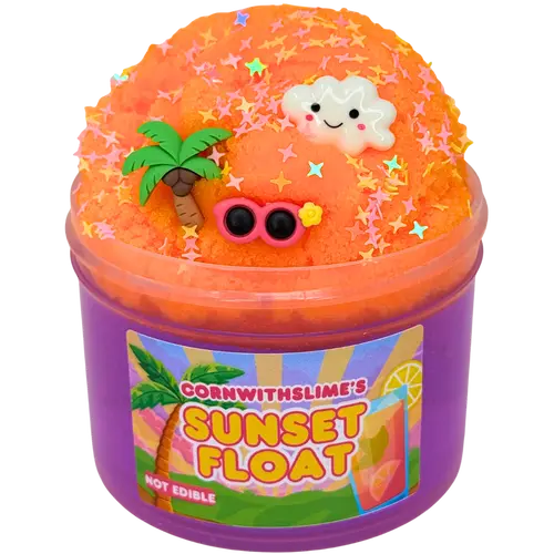 Sunset Float 8oz Slime Icee x Clear Texture Scented Mango Papaya