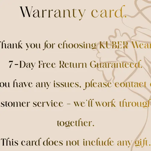 KUBER Wear, Apparel After-Sales Assurance