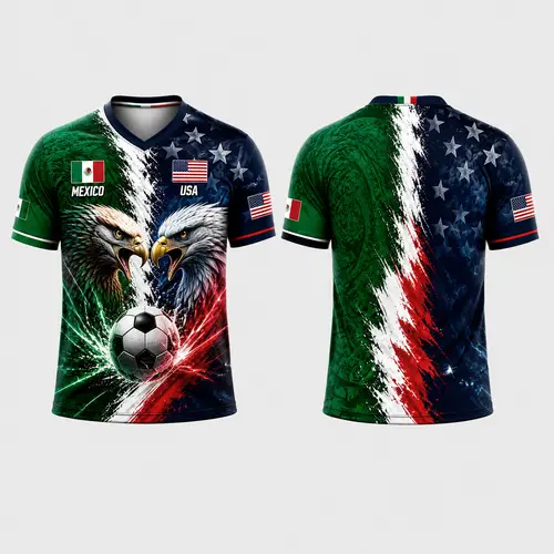 2026 soccer jersey, casual, everyday wear, suitable for men and women, sports, for soccer fans of the USA and Mexico flags
