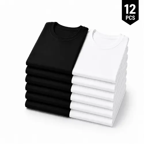 12-Pack$39.99 ;6-Pack$29.99 Great Value Stock Up Men's 180 GSM Crew Neck Short-Sleeve T-Shirts - Black, White Color Options t shirts for men clothing fashion plain style t shirt packs for men 12pack t shirts for men summer shirts,back to school