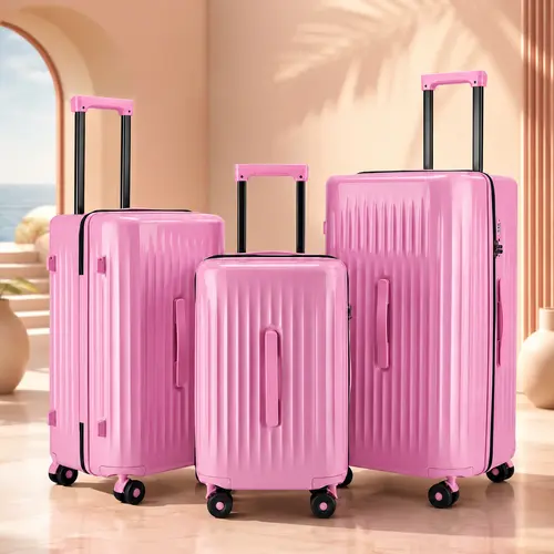 Modern Luggage Set - 3-Piece Hardside Shell Wheeled Travel Gear, 20/24/28-Inch Multi-Purpose Checked Bags with TSA Lock, 360° Smooth Rollers, Phone Stand, Side Hook