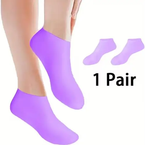 1 Pair Silicone Heel Socks for Dry, Cracked Feet Moisturizing Foot Mask with Elastic Fit – Softens Rough Skin & Prevents Cracking with Daily Use Hydrate Hydrating Cream Gentle