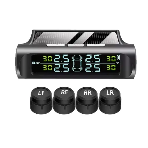 TPMS  Pressure Monitoring System Solar USB Charging Intelligent HD Color Display Real Time  Pressure Temperature Monitoring Abnormal Warning 4 External Sensors Fits Sedans SUVs MPVs  Accessories Auto Safety Road Trip Essentials  Gadgets Wire sohochic, Car