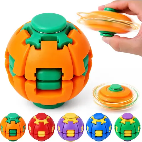 Press & Spin Fidget Stress Ball - 360° Rotating Sensory Office Desk Toy, Mini Useful Item for Stress & Anxiety Relief, Teenage Boy Gifts & Relaxing Gifts for Teens, Unisex