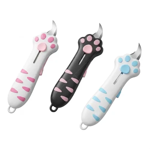 Cute Cat Paw Letter Opener, Portable Mini Unboxing Tool, Stylish Cat Design Multi-Purpose Parcel Cutter for Home Use，Adorable Cat Paw Box Cutter | Perfect for Home Office Dorm-MM3