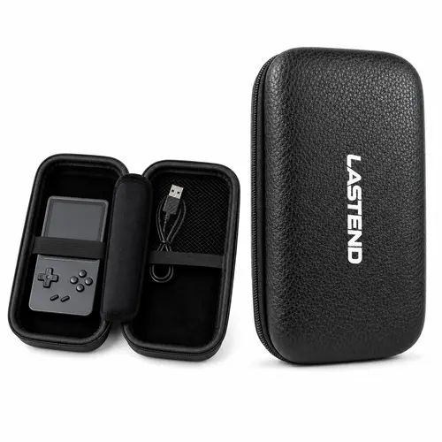 LASTEND EVA Hard Shell Gaming Carrying Case Organiser for Retro Handheld Game Consoles - Durable Protection for Gamers, Compatible with SF3000/SF3000HD/R36S, Black Mesh Bag for Travel & Easy Transport,back to school,back to school haul