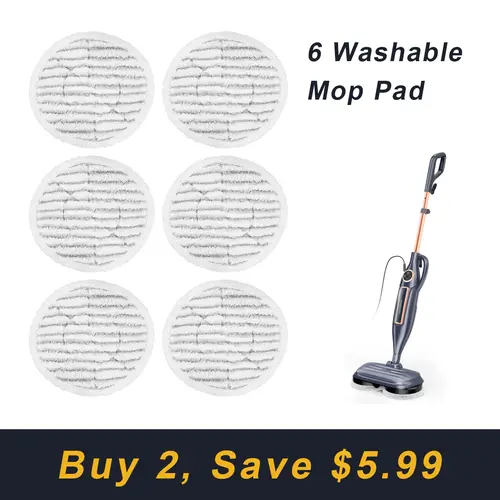 Cleaning mop pads, compatible with the VM6 electric steam mop, 6-piece refill cleaning pads, washable mop cleaning pads, mop accessories.